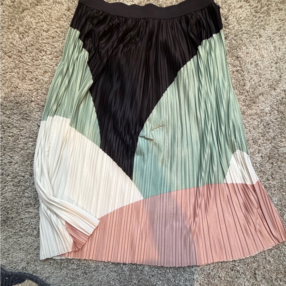 Colorblock Pleated Women's Skirt